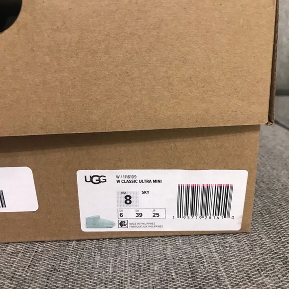 Ugg Classic Ultra Mini Sky Blue Boots - Picture 6 of 6